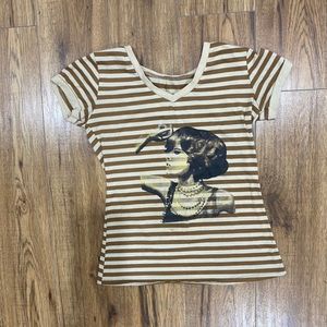 Vintage stripped shirt with unique print